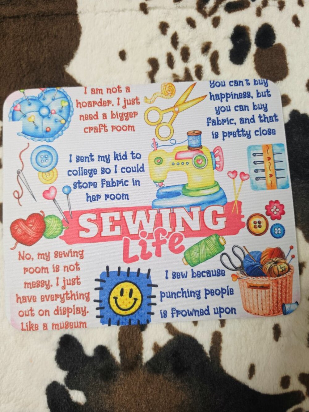 Sewing Life Custom Print Mouse Pad Non-Slip Computer Office Desk Mat Gift